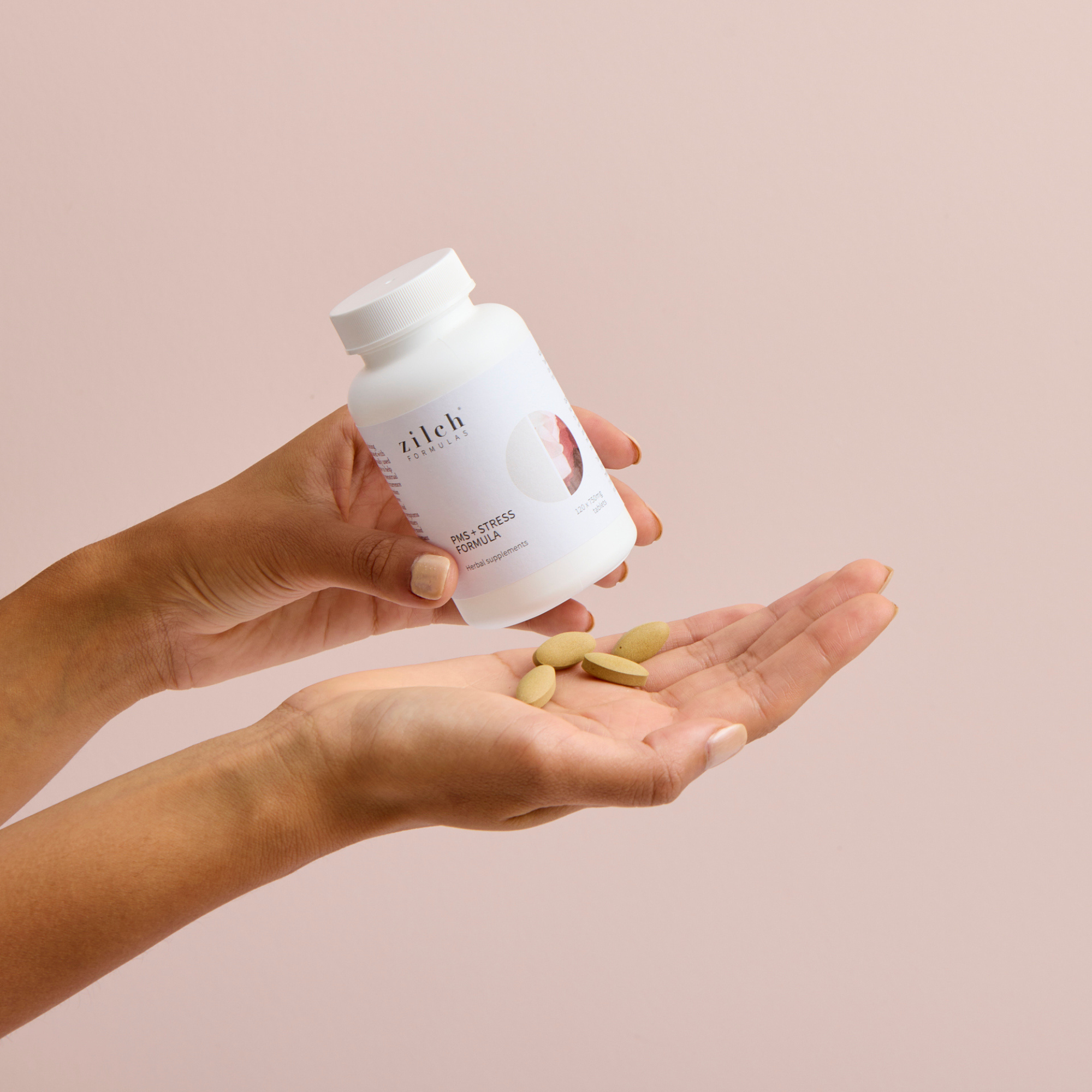 zilch pms and stress formula with tablets on hand